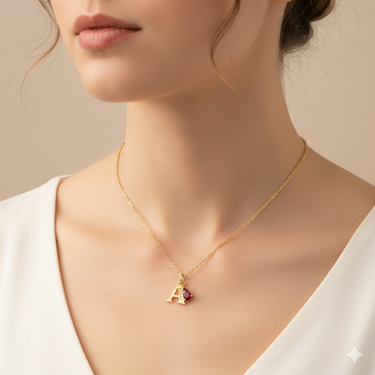 Scarlet Initial Necklace
