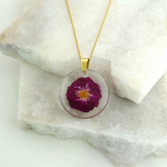 Velvet Bloom Resin Necklace