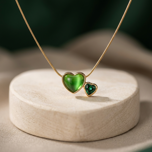 heart pendant gold plated necklace, anti-tarnish and water resistant for everyday and office wear