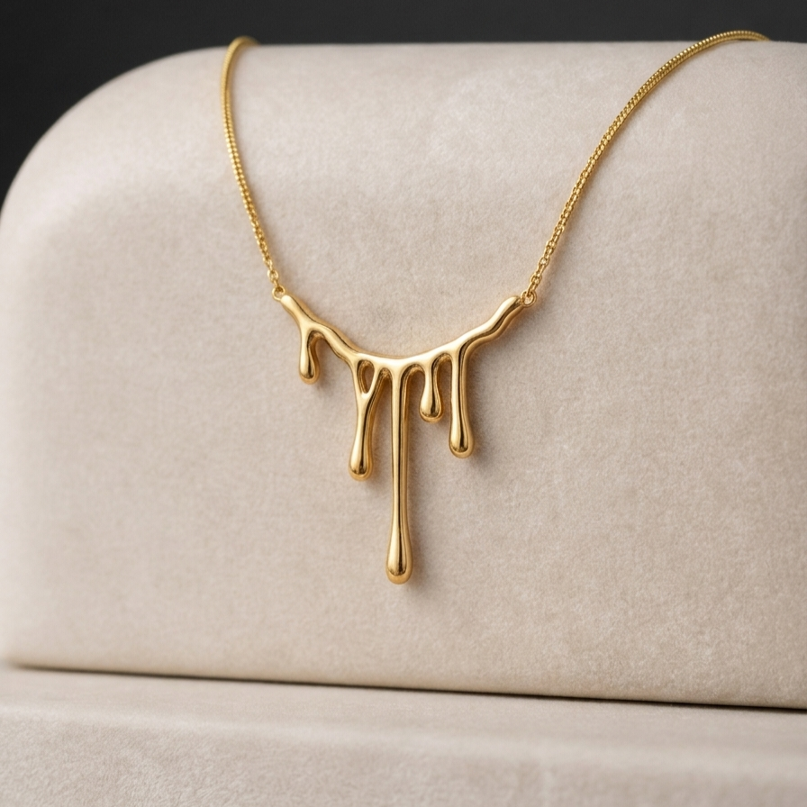 Minimalist gold pendant necklace with anti-tarnish coating, elegant style