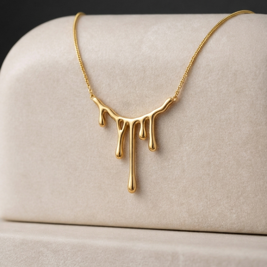Minimalist gold pendant necklace with anti-tarnish coating, elegant style