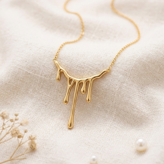 Dainty gold necklace with gold plated anti-tarnish pendant, modern minimal aesthetic